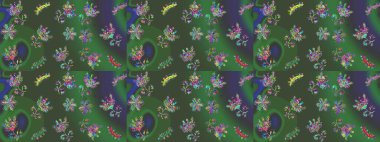 Yeşil, mor ve mavi renkte kar tanesi süsü. Kar tanesi süsü Raster illüstrasyonu. Güzel süs eşyası. Kar taneleri izole edildi.