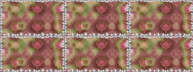 Kahverengi renklere karalamalar çizen kusursuz çiçek deseni. Raster illüstrasyonu.