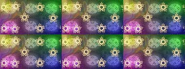 Kar tanesi ikonu, izole edilmiş. Renkli arka planda güzel kar taneleri. Düz dizayn. Raster illüstrasyonu.