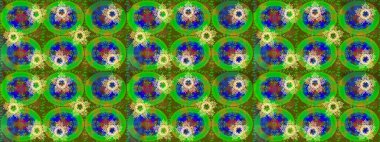 Kar taneli yeşil, mavi ve kahverengi renkler. Renkli arka planda izole tatlı kar taneleri. Raster illüstrasyonu.