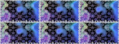 Mavi ve mor renkli çiçekler. Çiçekli karalama şeklinde Raster çiçek deseni. Nazikçe, güzel çiçek arkaplanı..