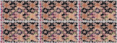 Raster illüstrasyonu. Raster illüstrasyonu. El yapımı çiçek ve bitki koleksiyonu. Çizim stili gri ve nötr renklerde. Sevimli karalama çiçekleriyle kusursuz çiçek deseni..