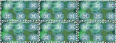 Raster illüstrasyonu. Kıvırcık çiçekler renkte şekillenir. Klasik çiçek tasarım elementleri.