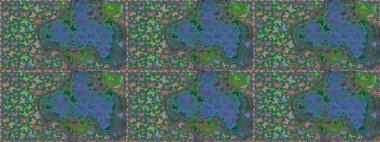 Erkekler, kızlar, elbiseler, duvar kağıtları için soyut, pürüzsüz desen. Raster illüstrasyonu. Fantezi sevimli illüstrasyon. Mavi arka plandaki suluboya kelebeklerin.