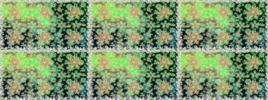 Paisleys zarif çiçek desenli arkaplan duvar kâğıdı çizimi klasik stil, modern 3D çizgili sanat eseri altın ve yeşil desenli çiçek yaprakları ve süsler..