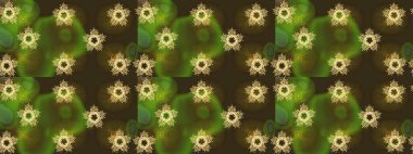 El çizimi, dövme stili karalama, kumaş tasarımı ve Raster illüstrasyonunda kartlar. Sanat terapisi için gri, yeşil ve kahverengi mandala şeklindeki kar taneleri..