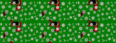 Yeşil renkli çiçekler. Düz Çiçek Elementleri Tasarımı. Çiçekli çizim şekli. Renkli Bahar Teması çizim şablonu.