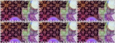 Çiçeklerle kusursuz desen. El çizimi. Suluboya çizimi. Kahverengi renkte çiçekler.