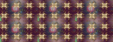 Küçük kahverengi, mor ve gri çiçekli oldukça eski bir besin torbası deseni. Millefleur 'lar. Tekstil, kumaş, kapak, duvar kâğıdı, baskı, örgü, dekupaj için çiçeksiz arkaplan.