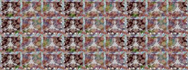 Çiçekler suluboya tarzında kahverengi renkte. Raster illüstrasyonunda kusursuz çiçek deseni.