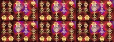 Yeni yıl kar tanesi. Kahverengi, kırmızı ve mor renkler üzerine şirin soyut kar taneleri raster tasarımı. Düz kar karalama ikonları, kar taneleri silueti Noel afişi için, kartlar.