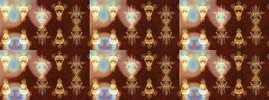 Bahar çiçekleriyle güzel bir çiçek deseni çizmişsin. Güzel kumaş deseni. Raster illüstrasyonu.