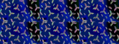 Kar tanelerinin soyut arkaplanlı Noel arkaplanı. Mavi, siyah ve yeşil kar taneleri. Noel için tatil tasarımı, yeni yıl moda baskıları. Güzel tasarım. Raster illüstrasyonu.