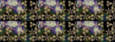 Siyah renklerde. Siyah renkli siyah papatya deseni. Raster illüstrasyonu.