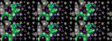 Renkli Yaz Temalı eskiz kalıbı. Güzel kumaş deseni. Raster Illustrasyon 'daki Çiçek Deseni' nin son moda çizimi. Düz Çiçek Elementleri Tasarımı.