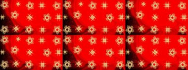 Düz Çiçek Elementleri Tasarımı. Renkli Yaz Temalı eskiz kalıbı. Kırmızı renkte çiçekler. Çiçekli retro deseni çiz.