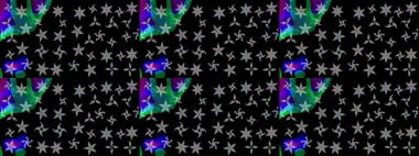 Küçük çiçekteki sevimli çiçek deseni. Raster illüstrasyonu. Siyah renkte çiçekler.