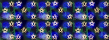 Düz Çiçek Elementleri Tasarımı. Renkli Yaz Temalı eskiz kalıbı. Çiçekli eskiz çizimi. Mavi renkte çiçekler.