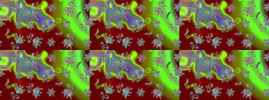 Güzel karalamalı çiçek desenli çizim. Güzel kumaş deseni. Küçük çiçekteki sevimli çiçek deseni. Raster illüstrasyonu.