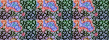 Modern çiçek arkaplanı. Halk tarzı. Moda baskıları için zarif bir şablon. Parlak renkli çiçekleri ve gri yaprakları olan muhteşem bir çiçek deseni..