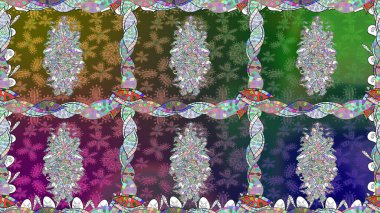 Doodle unsurları. Sorunsuz çiçek deseni kaydırma kağıt, davet, el ilanı, afiş veya Web sitesi Web sitesi arka plan duvar kağıdı için kullanılabilir. Elle çizilmiş Raster illüstrasyon.