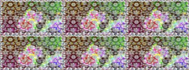 Sevimli çiçek raster deseni. Düz Çiçek Elementleri Tasarımı. Renkli Yaz Temalı Kusursuz Arkaplan. Gri renkli çiçekler.