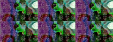 Raster Illustrasyon 'daki Çiçek Deseni' nin son moda çizimi. Renkli Yaz Temalı eskiz kalıbı. Düz Çiçek Elementleri Tasarımı. Yeşil renkte çiçekler.