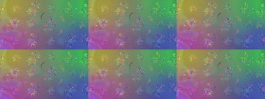 Renkli Bahar Teması eskiz kalıbı. Raster. Düz Çiçek Elementleri Tasarımı.