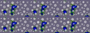 Tarafsız renklerde yaz çiçekleri. Raster deseni. Raster illüstrasyonu. Küçük çiçekte sevimli çiçek deseni var..