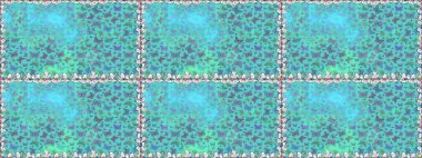 Mavi ve nötr renklerle ilgili kusursuz çiçek desenli arka plan. Duvar kağıtları, web sayfası geçmişi, yüzey dokuları, tekstil için mükemmel. Raster. Resimler tropikal kelebeklerle birlikte.