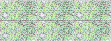 Tarafsız ve yeşil bir zemine el çizimi. Tekrarlanan karalamalar. Mistik, semboller. Kusursuz renk çizimi deseni.