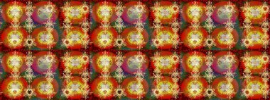 Organik elementler. Suluboya etkisi. Raster deseni. Botanik çizim deseni.