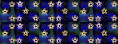 Mavi, siyah ve gri renklerde izole suluboya kar taneleri. Kışın sembolü. Güzel dekorasyon. İllüstrasyon kar tanesi.