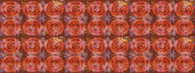 Renkli kar taneleri Raster çizimi. Turuncu, kahverengi ve pembe kar tanelerinden izole edilmiş. Güzel kış süsleri..