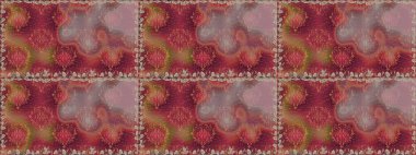 Çiçeksiz desenli arka plan. Kahverengi renkli çiçekler. Tişört baskısı için çiçek boyama rasteriName.