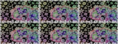 Gri ve siyah renkli çiçekler. Yumuşak, bahar çiçekli arka plan. Raster çiçek desenli ve çiçekli..