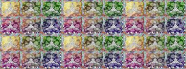 El yapımı çiçek ve bitki koleksiyonu. Çizim stili tarafsız ve gri renklerde. Raster illüstrasyonu. Raster illüstrasyonu. Sevimli karalama çiçekleriyle kusursuz çiçek deseni..