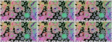 Raster illüstrasyonunda kusursuz çiçek deseni. Gri ve nötr renkte çiçekler.