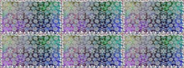 Süslü kumaş deseni. Renkli Bahar Temalı Kusursuz Arkaplan. Raster illüstrasyonunda kusursuz çiçek deseni. Düz Çiçek Elementleri Tasarımı.