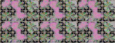 Renkli Bahar Temalı Kusursuz Arkaplan. Gri renkli çiçekler. Çiçekle kusursuz desen. Düz Çiçek Elementleri Tasarımı.