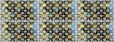 Halk tarzı. Parlak renkli çiçekleri ve gri renkli yaprakları olan kusursuz çiçek desenleri. Moda baskıları için zarif bir şablon. Modern çiçek arkaplanı.