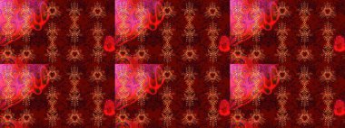 Sihirli kırmızı, kahverengi ve siyah tatil soyut arka plan yıldız ve düşen kar taneleri. Noel kırmızısı, kahverengi ve siyahlar. Raster illüstrasyonu.