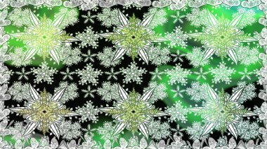 Modern gelişim yeşil raster arka plan duvar kâğıdı illüstrasyonu klasik çizgili, desenli desenli çiçekler, çiçekli süsler. Çiçekli el, pürüzsüz desen..