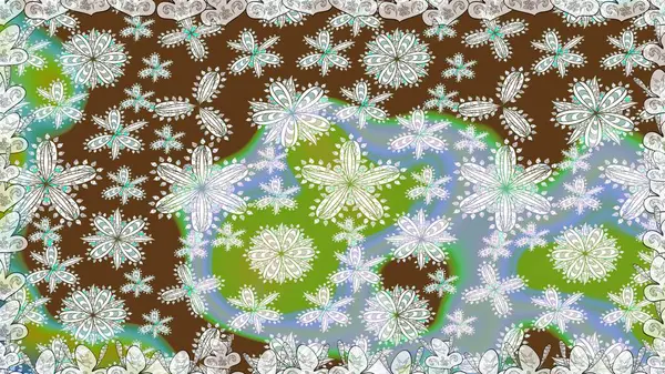 Modern stil dokusu. Çiçek desenli raster, kahverengi çizgi grafik deseni soyut raster arkaplan.