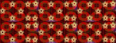 Raster illüstrasyonu. Kar Tanesi Simgesi. Kar tanesi kırmızı, kahverengi ve sarı renklerde izole edilmiş. Raster illüstrasyonu.