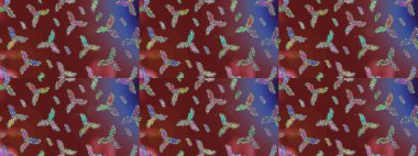 Renkli elementlerle Raster ilginç desen