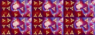 Bokeh mor, kırmızı, menekşe ve kar taneleriyle dekoratif Noel arkaplanı. Raster illüstrasyonu.