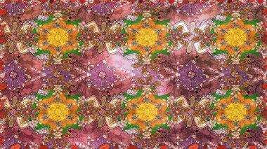 Raster düz çiçekleri pürüzsüz desen. Hediye ambalaj kağıdı, tebrik kartları, posterler ve pankart tasarımı. Kahverengi renkte çiçekler.