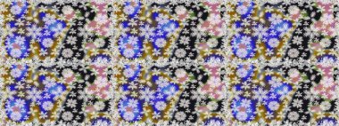 Yumuşak, yaz çiçekli arka plan. Çiçekli karalama şeklinde Raster çiçek deseni. Tarafsız renklerde çiçekler.