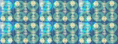 İllüstrasyon kar tanesi. Kışın sembolü. Mavi, nötr ve yeşil renklerde suluboya kar taneleri. Güzel dekorasyon.